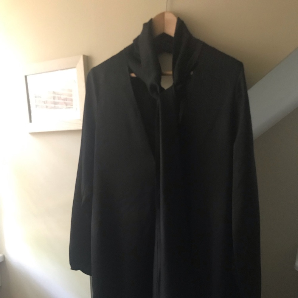 Nasty Gal black silk long sleeved dress